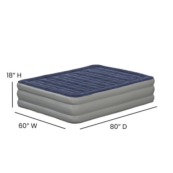 18" Air Mattress - ETL Certified Internal Electric Pump and Carrying Case