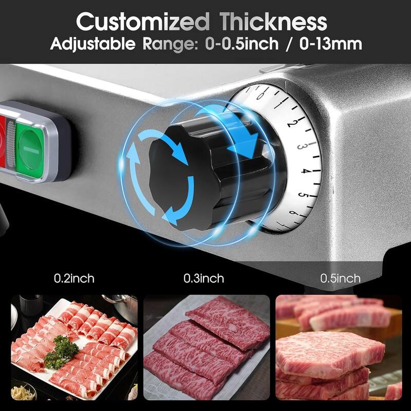Electric Commercial Meat Slicer Steel 8.5" Blade Frozen Meat Slicer - 8 INCH