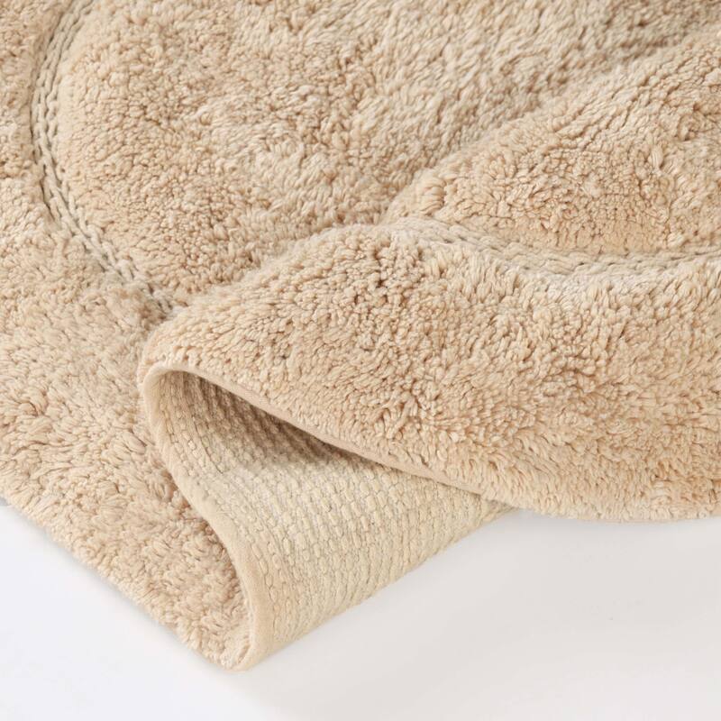Superior Cotton Non-slip Oval Bath Rug - (Set of 2)