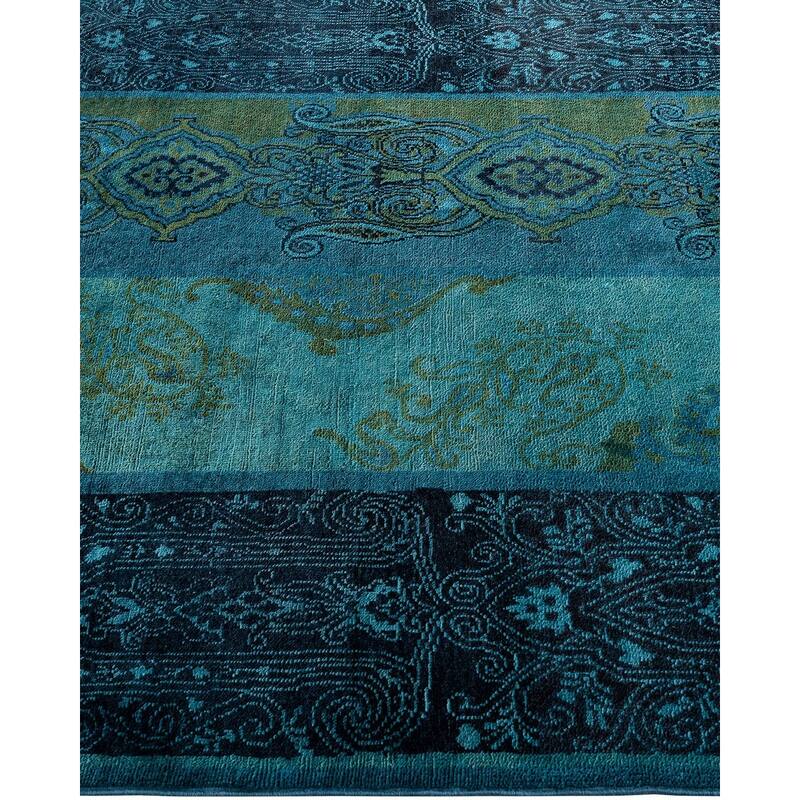 Overdyed, One-of-a-Kind Hand-Knotted Area Rug - Blue - 4' 2" x 6' 7"