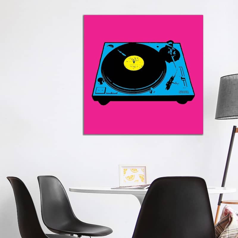 iCanvas "Turntable Pink Poster" by Steez Canvas Print - 37x37x1.5