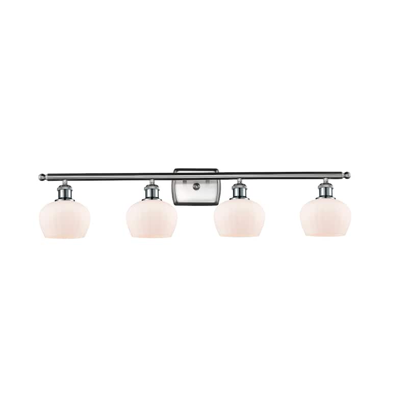 Innovations Lighting Fenton 4 Light 36" Wide Bathroom Vanity Light - Brushed Satin Nickel / Matte White