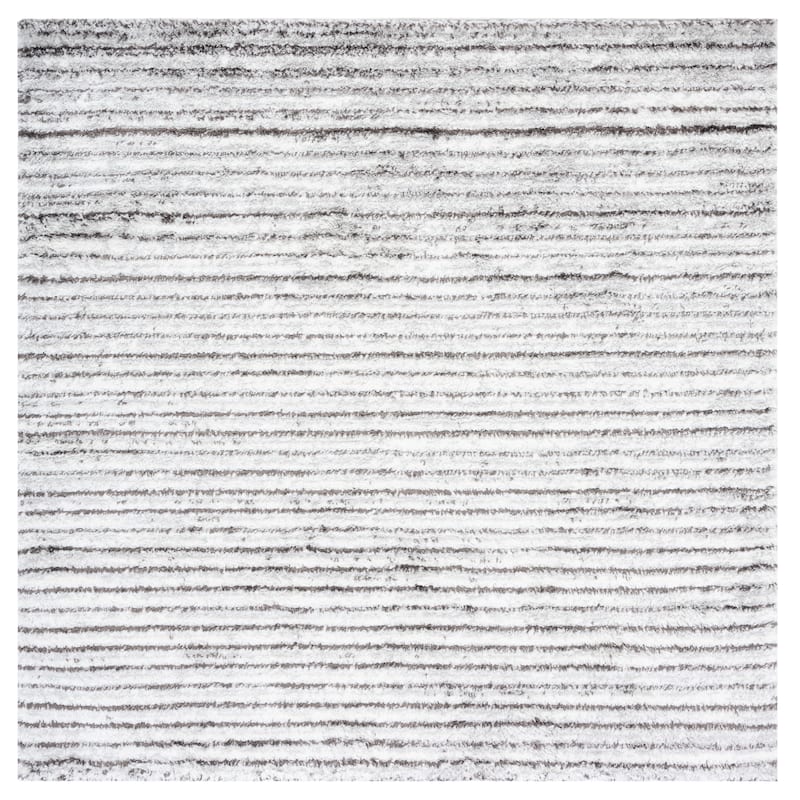 SAFAVIEH Berber Shag Majlis Rug - 7' Square - Grey/Dark Grey