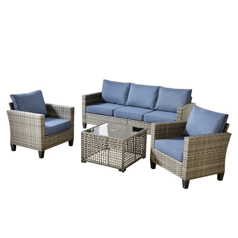 XIZZI Outdoor Wicker Patio Furniture Conversation Set