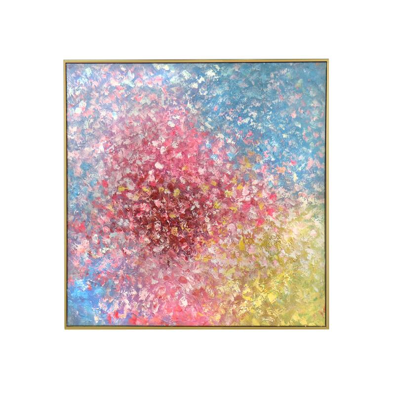 Pasargad Home Symphony Hand-Painted Abstract Artwork Oil Painting - 46" x 46" x 2"
