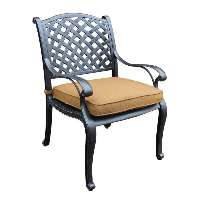 Ventura Cast Aluminum 5 Piece Round Dining Set with 4 Arm Chairs