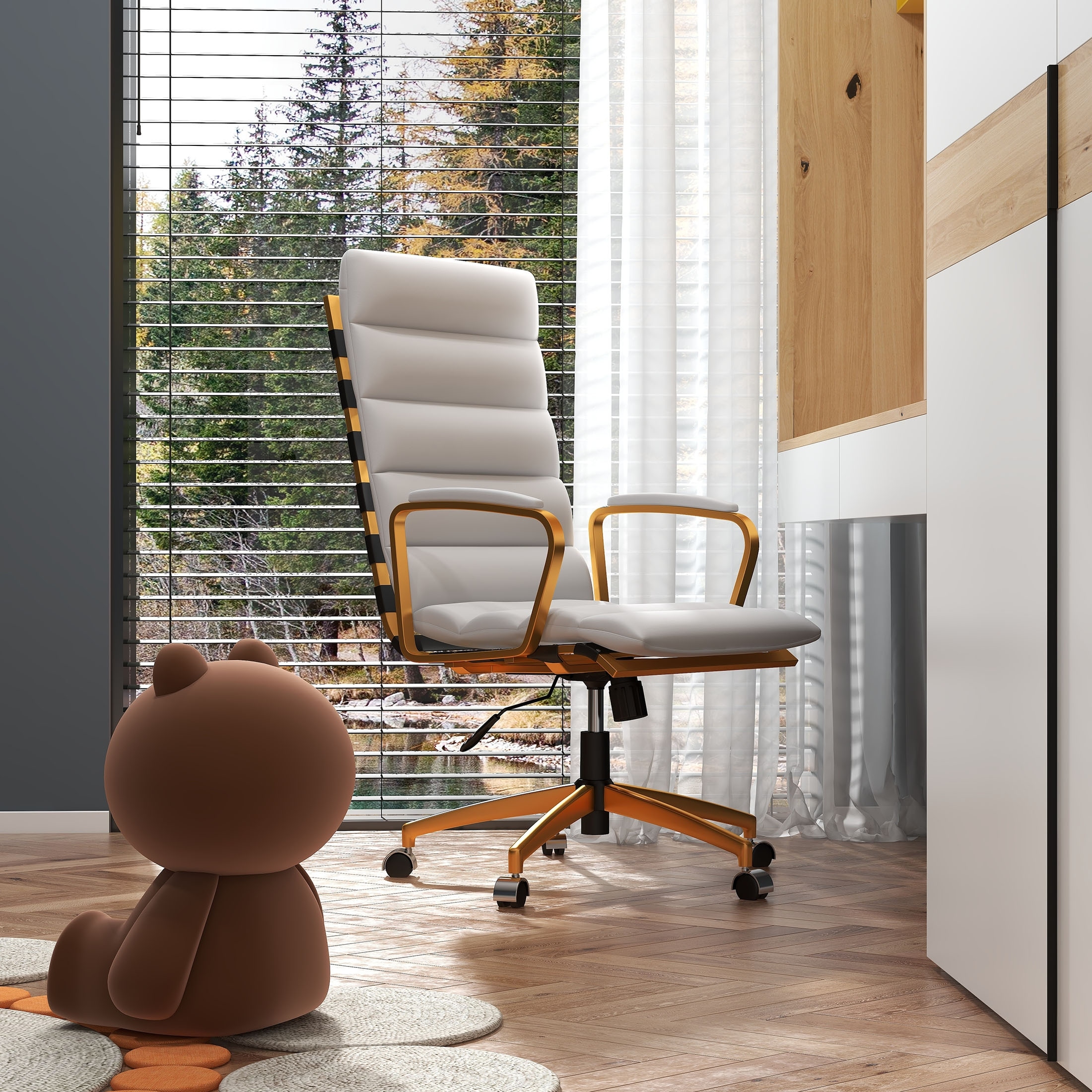 Office chair best sale with gold frame