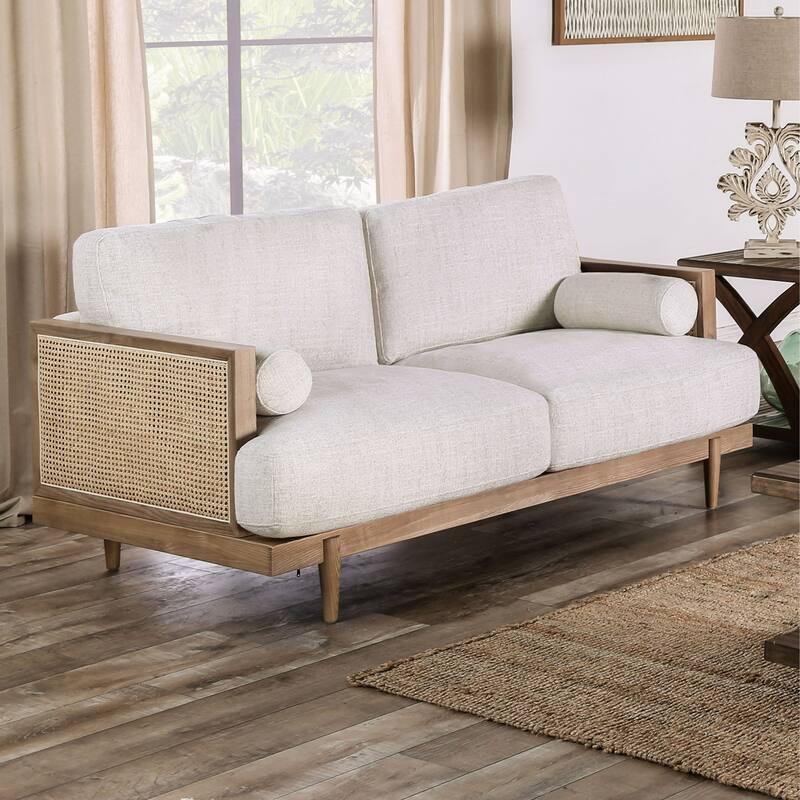 Jacques Mid Century Modern Rattan 3-piece Living Room Set by Furniture of America