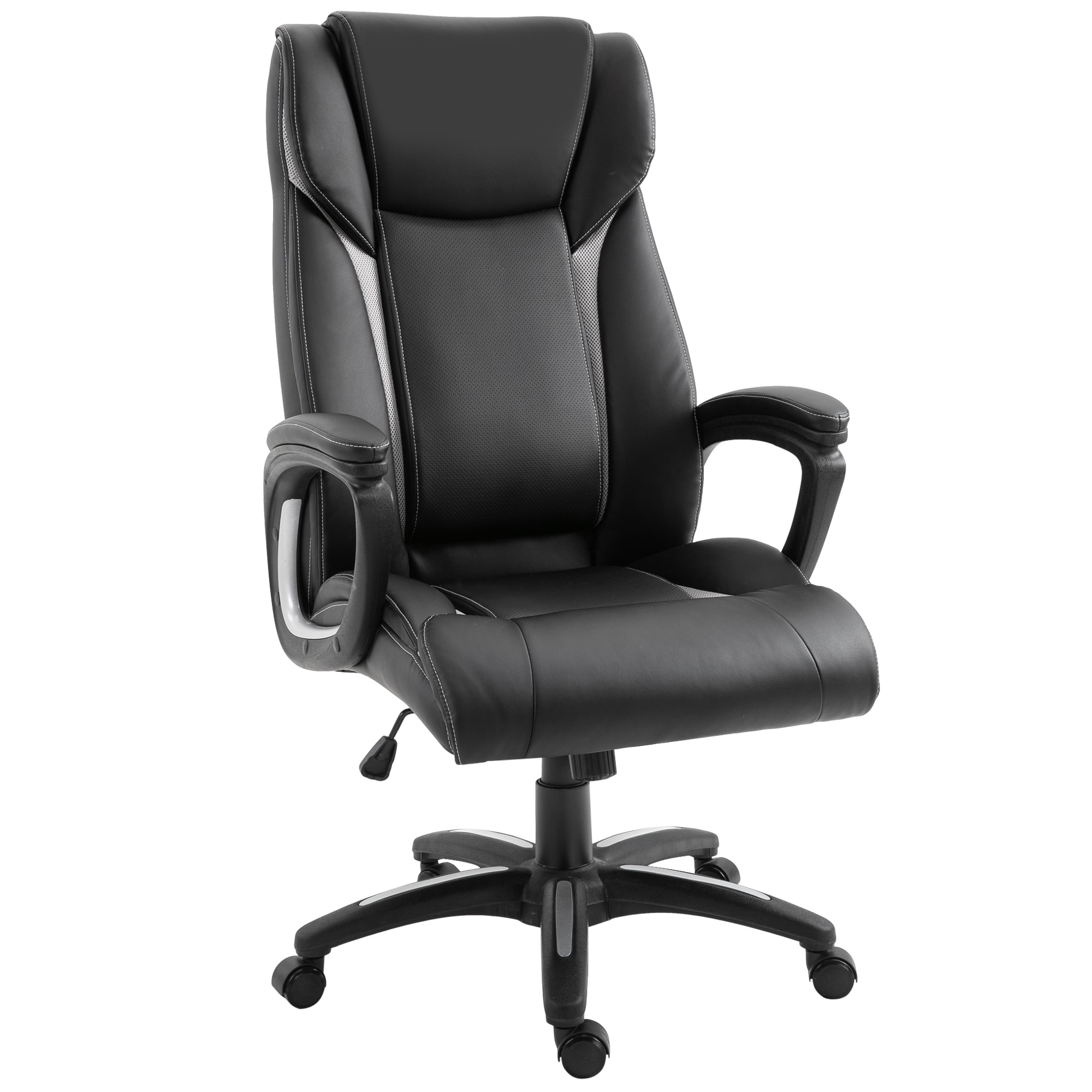Vinsetto Ergonomic Office Chair Adjustable Height PU Leather Rocker 360? Swivel Home Task Seat, Black
