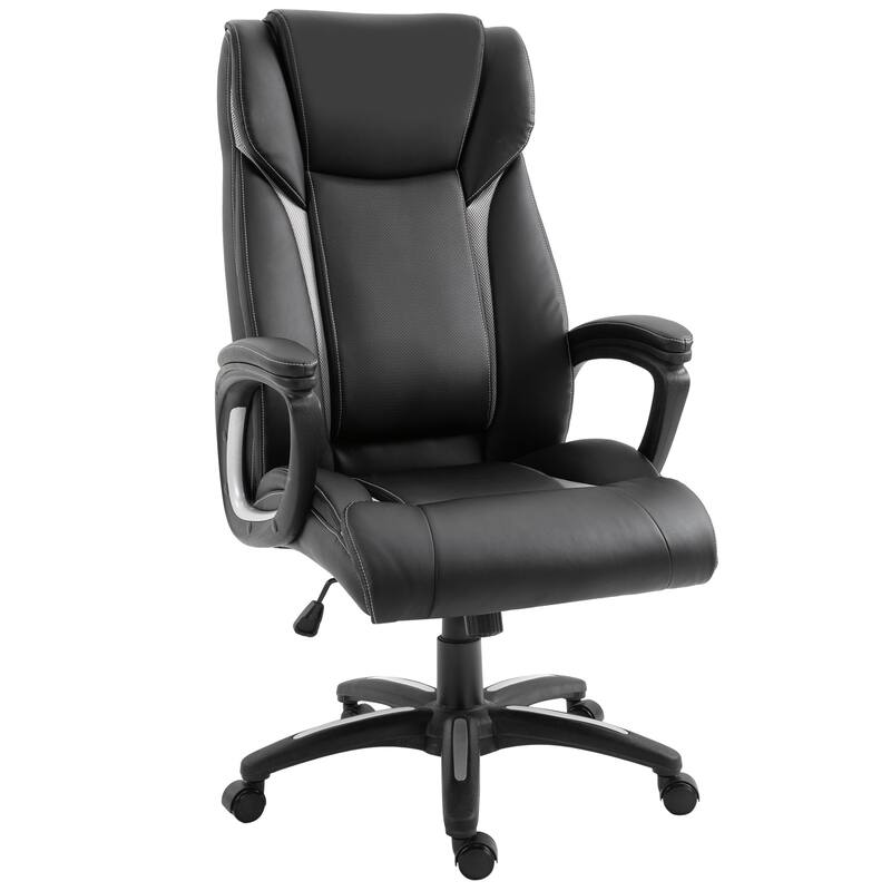 Vinsetto Ergonomic Office Chair Adjustable Height PU Leather Rocker 360? Swivel Home Task Seat, Black