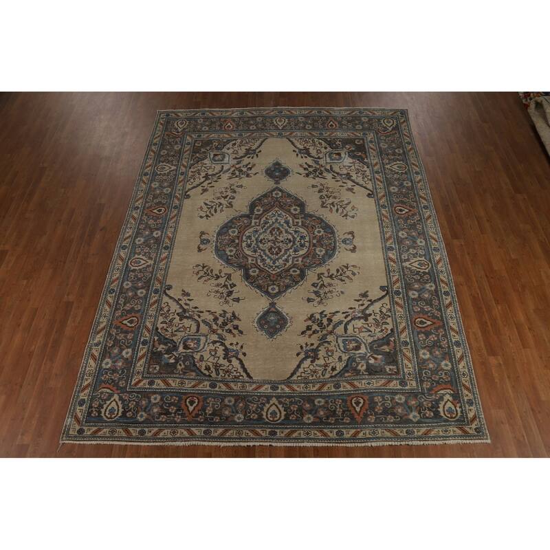 Tabriz Persian Vintage Area Rug Handmade Wool Carpet - 8'5" x 11'0"