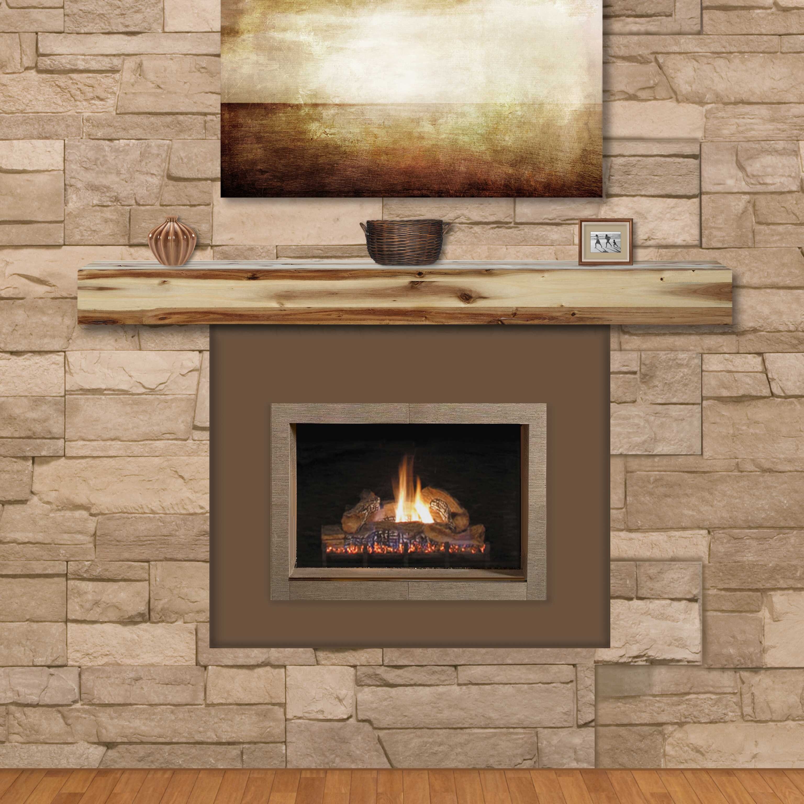 Shop 48 Contemporary Natural Wood Mantel Shelf Overstock 29448044