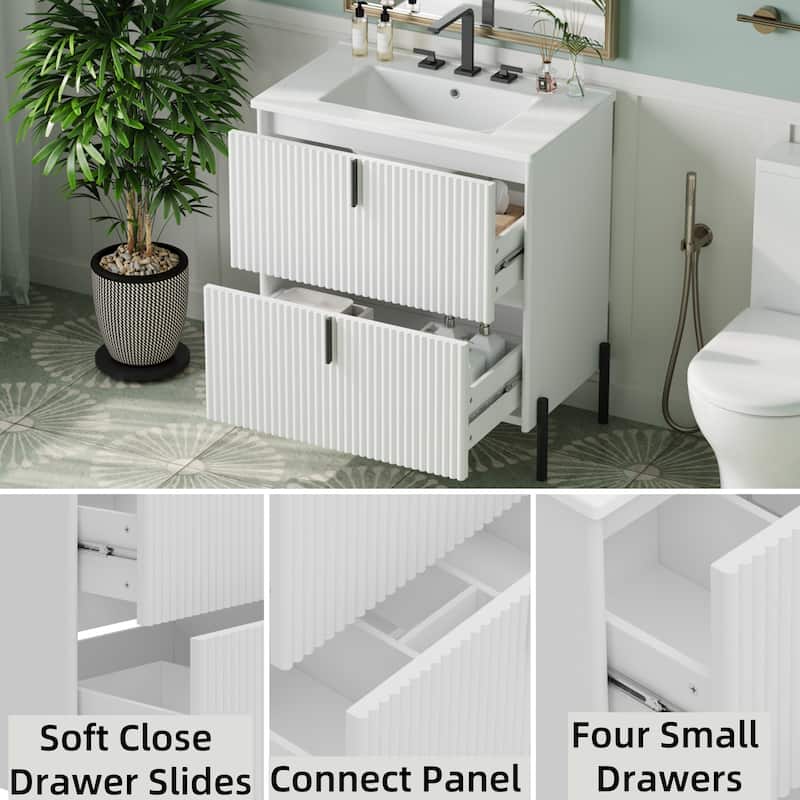 Christopher Knight Home - Araminta 30" Bathroom Vanity with Ceramic Sink