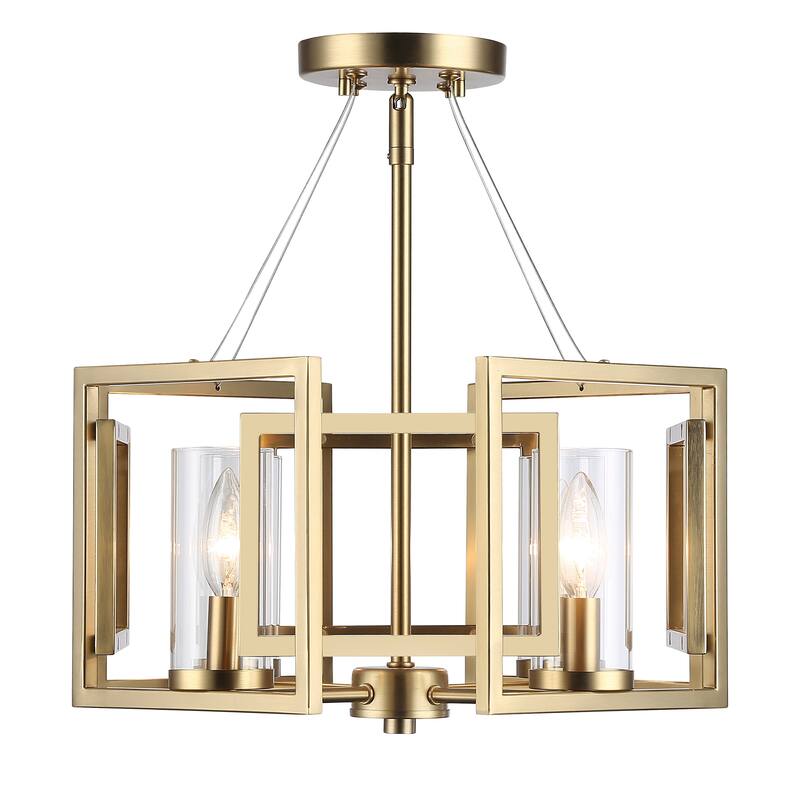 Golden Lighting Marco 4-light Semi-Flush Mount in Brushed Champagne Brass - Brushed Champagne Bronze - 4-Light Semi-flush