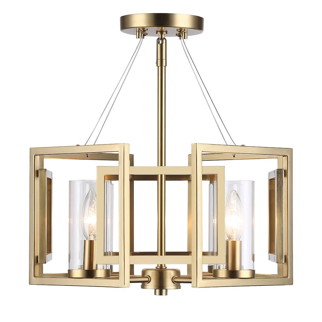Golden Lighting Marco 4-light Semi-Flush Mount in Brushed Champagne Brass - Brushed Champagne Bronze - 4-Light Semi-flush