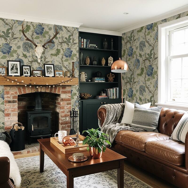 Harry & Grace Jacobean Trail Premium Matte Non-Woven Peel and Stick Wallpaper