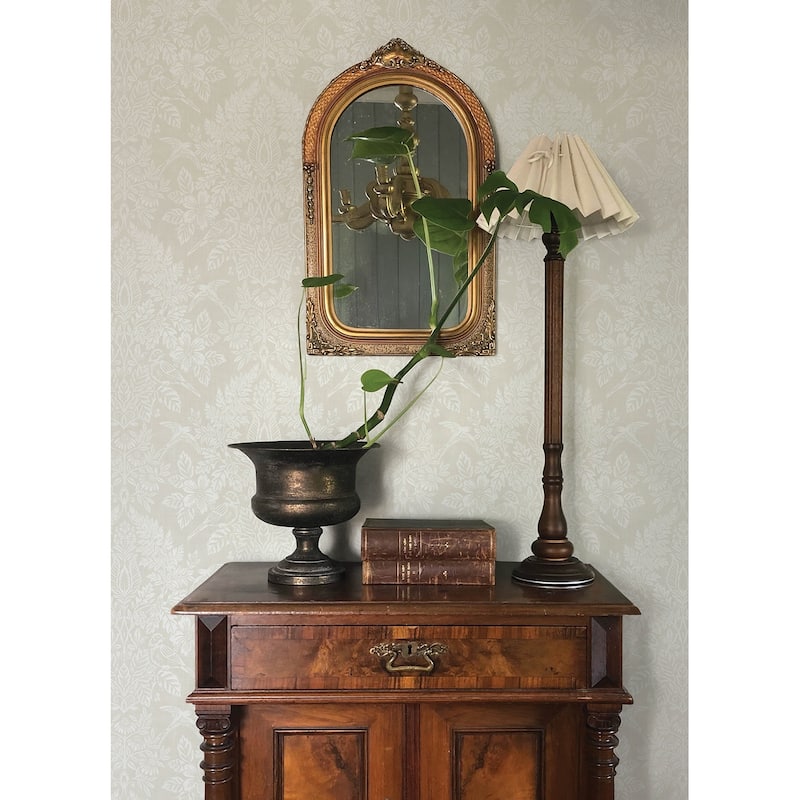 Chris Loves Julia x A-Street Prints Finch Ivory Woodland Damask Wallpaper