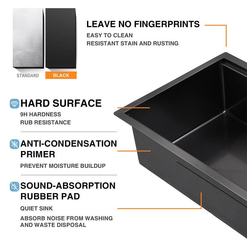 30 inch Upgrade Undermount Workstation Stainless Steel Sink, 18 Gauge Single Bowl Stainless Steel 10" Deep