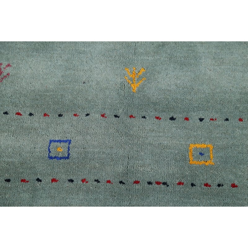 Gabbeh Oriental Accent Rug Hand-Knotted Wool Carpet - 3'11"x 5'8"