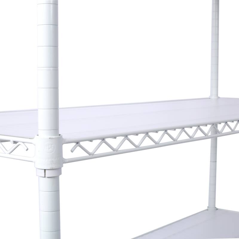 2450lbs Heavy Duty Adjustable Storage Rack with Wheels & Shelf Liners