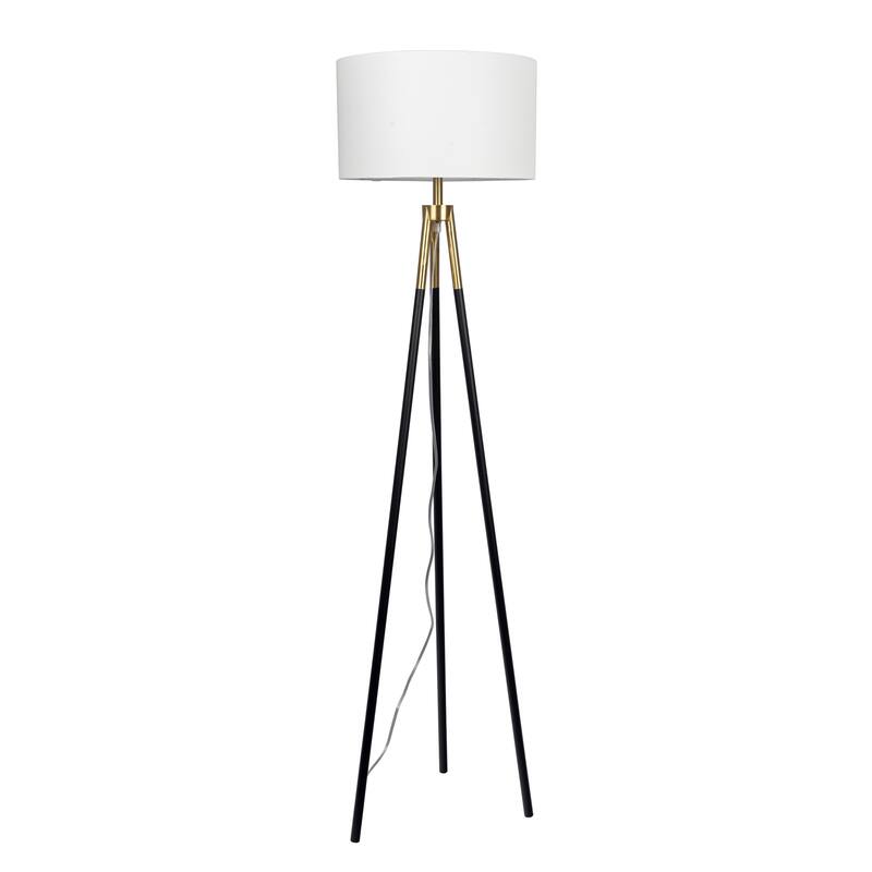 Monax Tripod Floor Lamp with White Fabric Shade