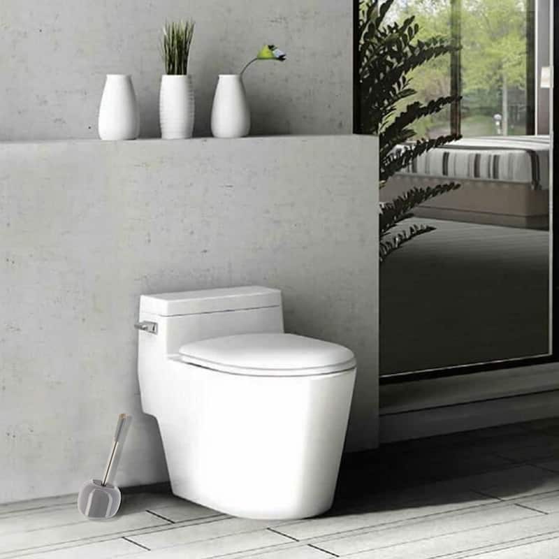 PISE Freestanding Toilet Brush and Holder Set - 15"H x 6"L x 6" W