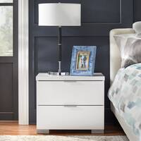 Shop Hodedah Two Drawer Nightstand Overstock 11949329