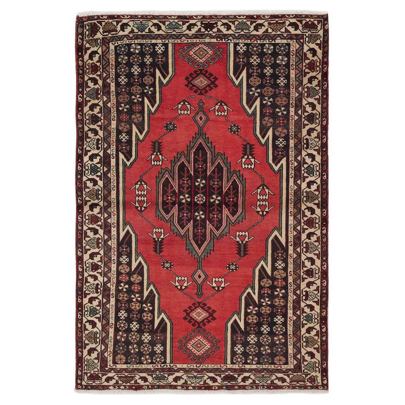ECARPETGALLERY Hand-knotted Anadol Red Wool Rug - 4'3 x 6'6