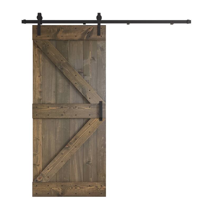 Coast Sequoia 36in x 84in K Series Pine Wood Sliding Barn Door With Hardware Kit