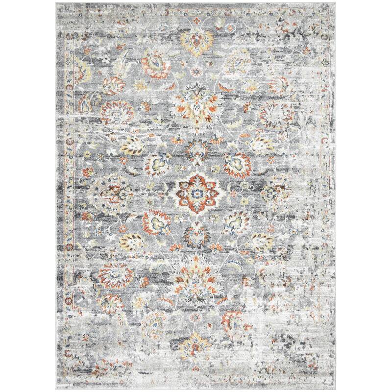 Barcelona Mateo Gray Traditional Oriental Area Rug - 7'10"x9'10"