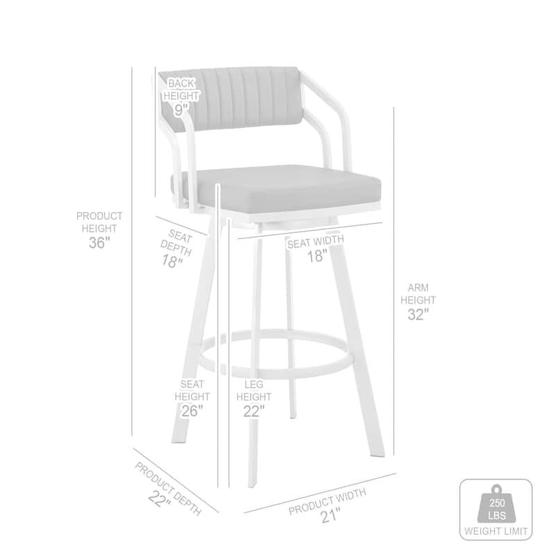 Scranton Faux Leather & Metal Swivel Counter/Bar Stool