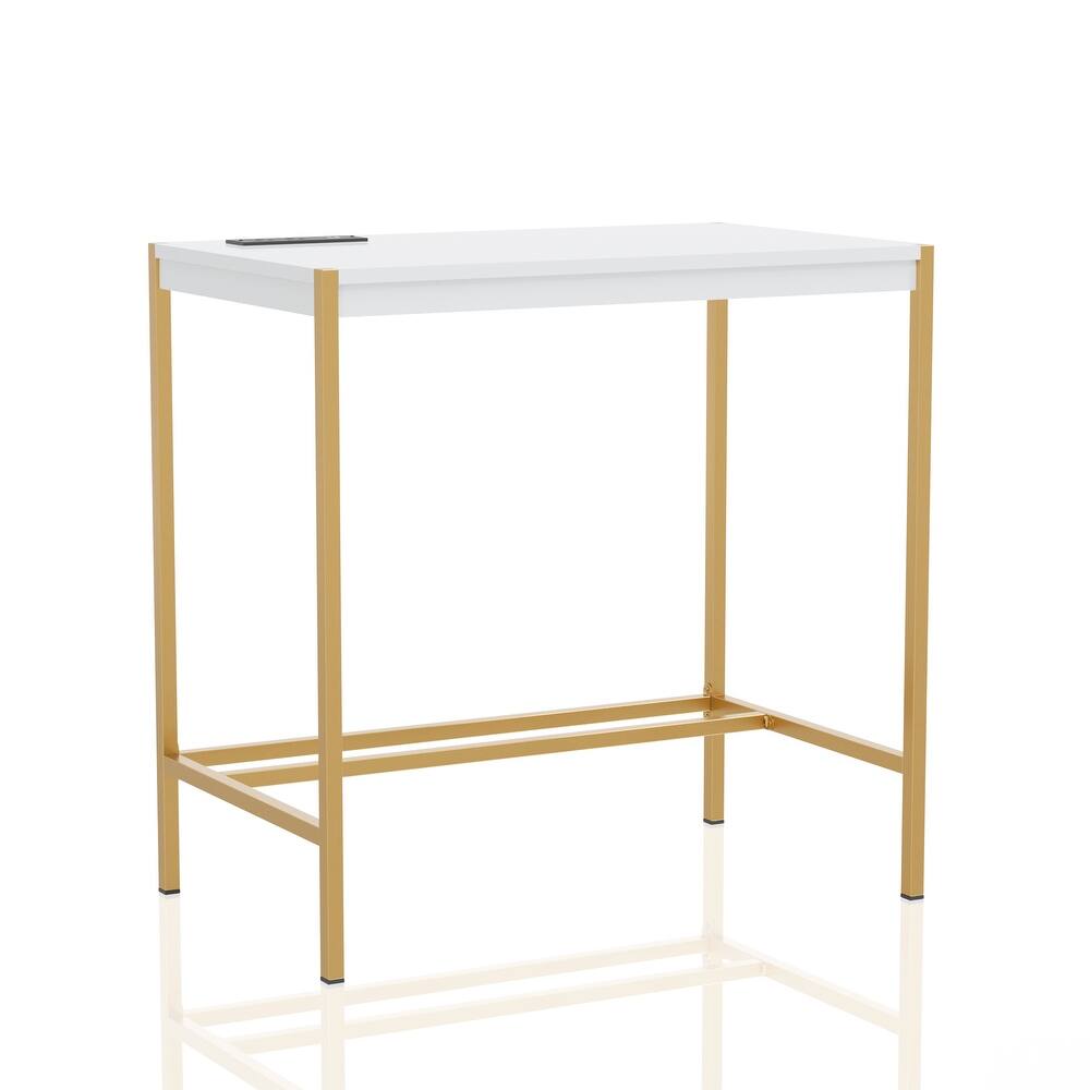 Belzie Modern 30-inch Steel Computer Desk with USB Ports by Furniture of America