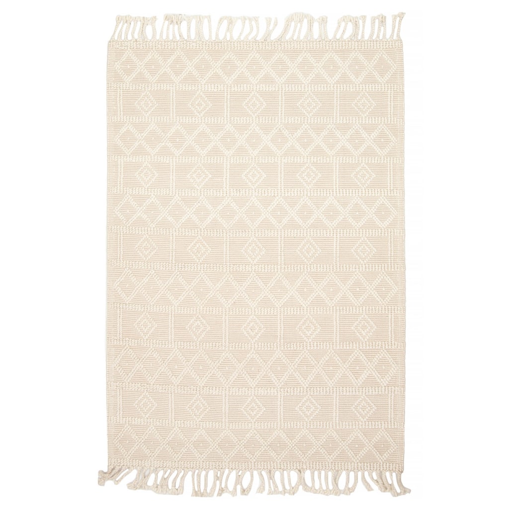 ECARPETGALLERY Braid weave Sienna Cream Wool Rug - 5'1 x 7'3