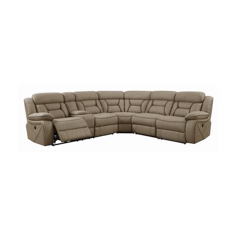 4 Piece Upholstered Power Sectional in Tan