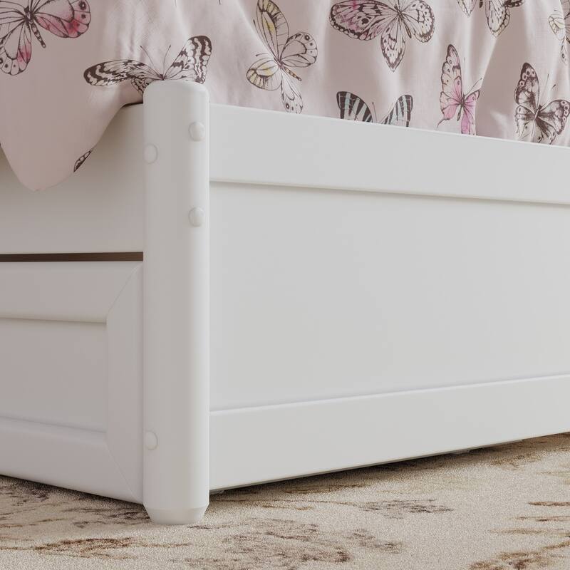 Clayton Platform Bed with Panel Footboard and Twin Trundle