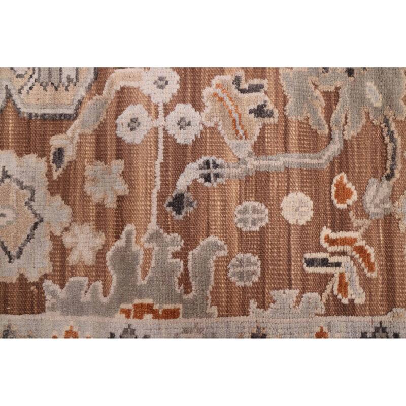 ECARPETGALLERY Hand-knotted Finest Oushak Brown Wool Rug - 8'0 x 10'1