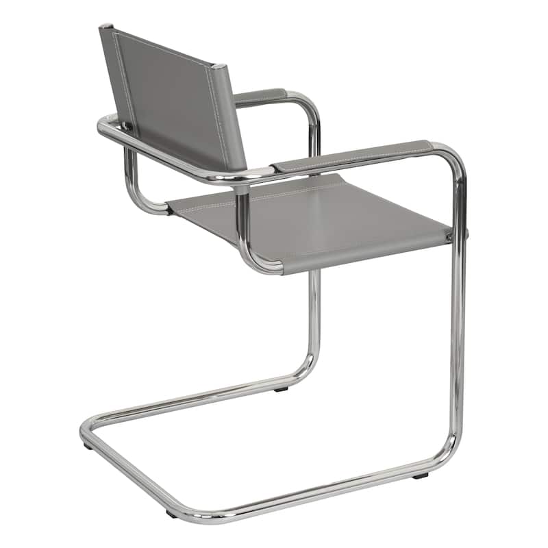 Breuer Chair Company Mart Stam Cantilever Armchair Arm Chair w/ Chrome Frame (Various Bonded Leather Colors)