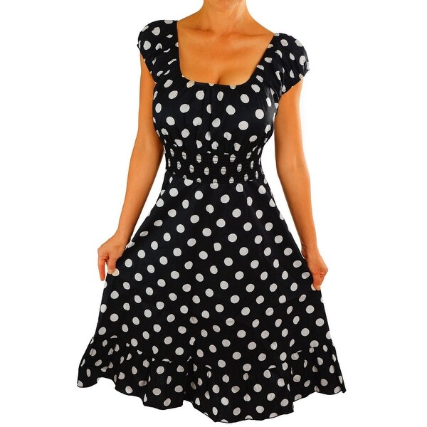 Funfash Plus Size Black White Polka Dots Womens Rockabilly Dress