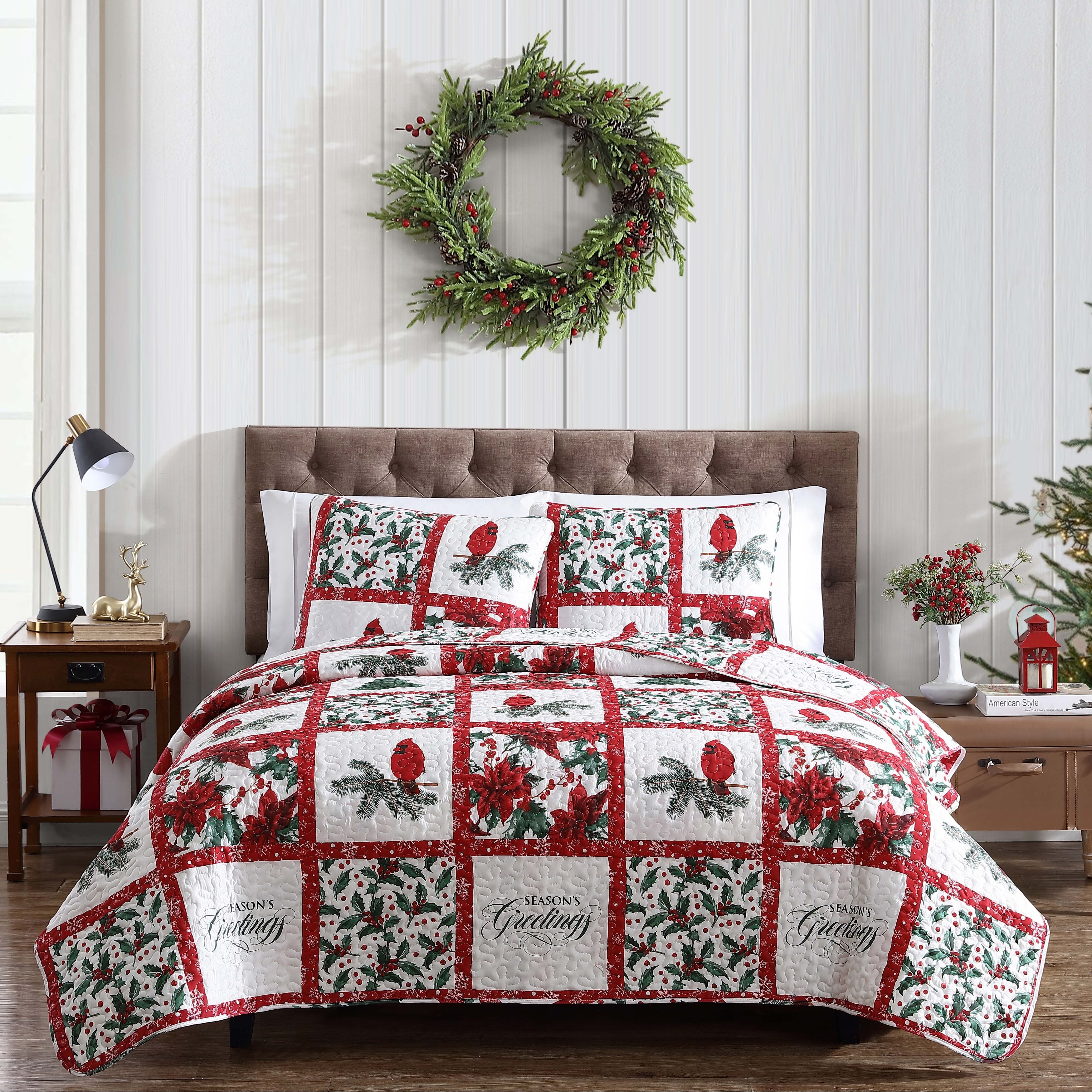 Holiday Quilt Set Tarick Plaid Full Queen