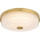 preview thumbnail 1 of 9, Vaxcel Lighting C0325 Preston 13" Wide LED Flush Mount Drum Ceiling Natural Brass