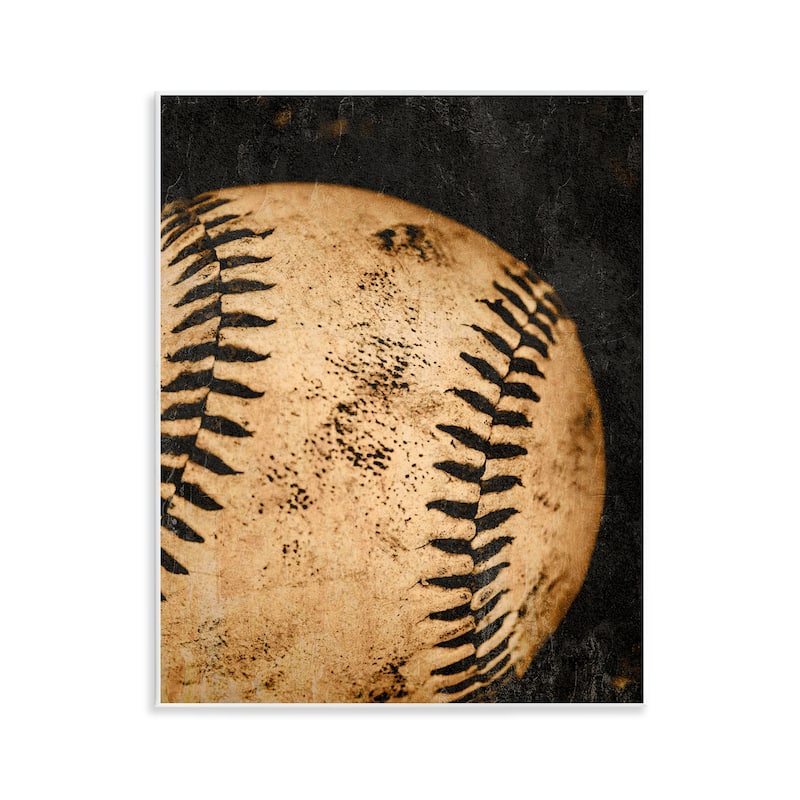 Stupell Vintage Baseball Close Up Wall Plaque Art Design By Kim Allen - 11 x 14