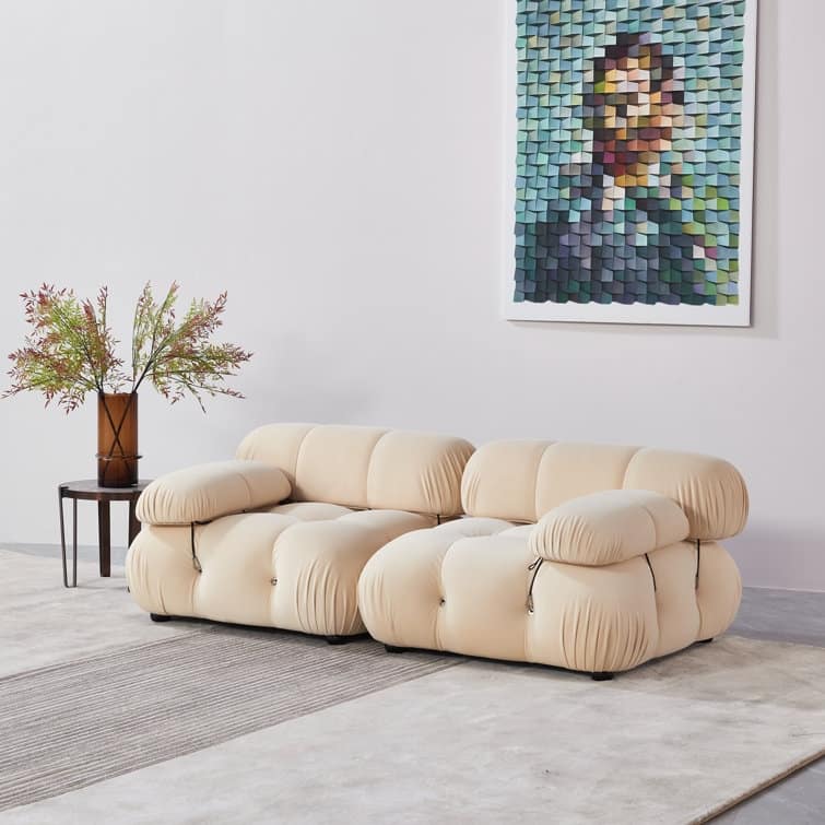 Breeley 76'' Velvet Upholstered Loveseat - Beige