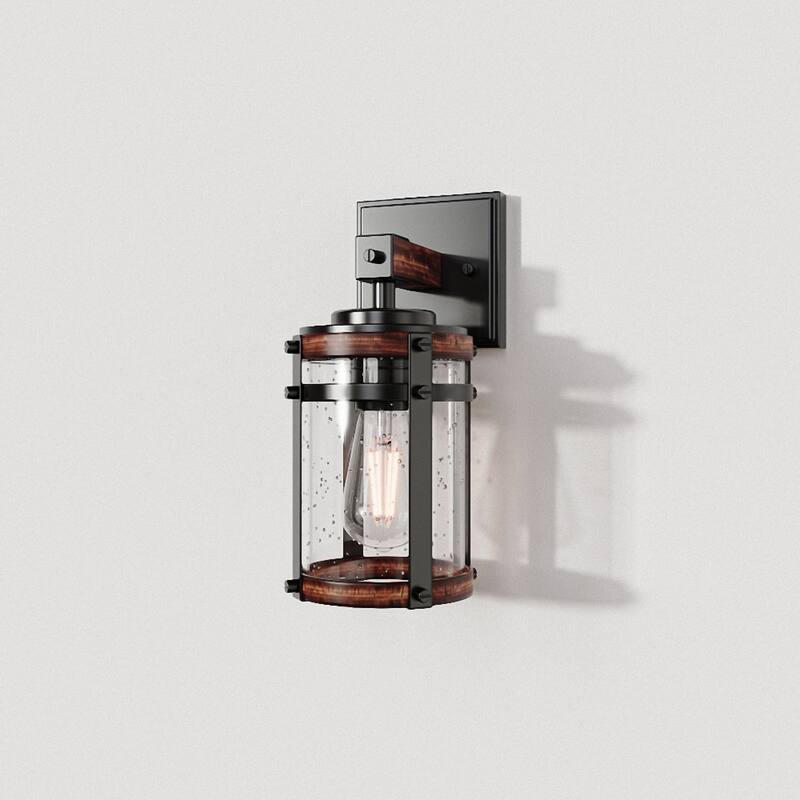 YANSUN Vintage Indoor Wall Sconce,Farmhouse Wall Lighting Fixture with Large Glass Shade for Hallways - 12.8 in.