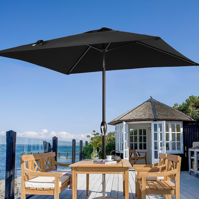 LIVOOSUN 6.5×6.5FT Square Patio Umbrella with UPF50+, Tilt Function, and Wind-Resistant Design——Experience Outdoor Comfort