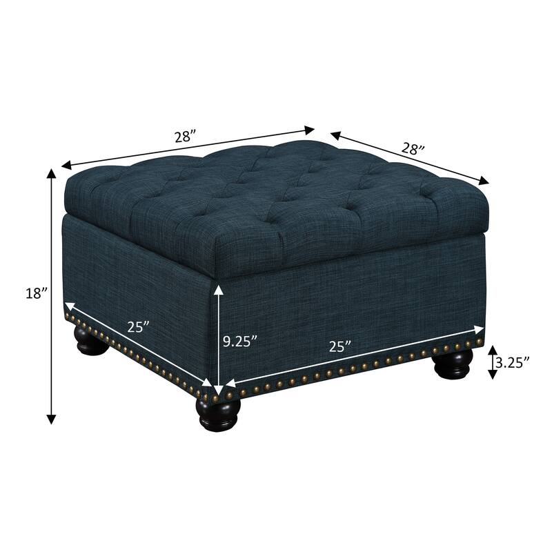 Multipurpose Ottoman Coffee Table with Storage Space for Compact Living Rooms, Doubles as Seating or Footrest
