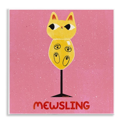 Stupell Mewsling Cat Wine Wall Plaque Art Design By Carrie Cantwell