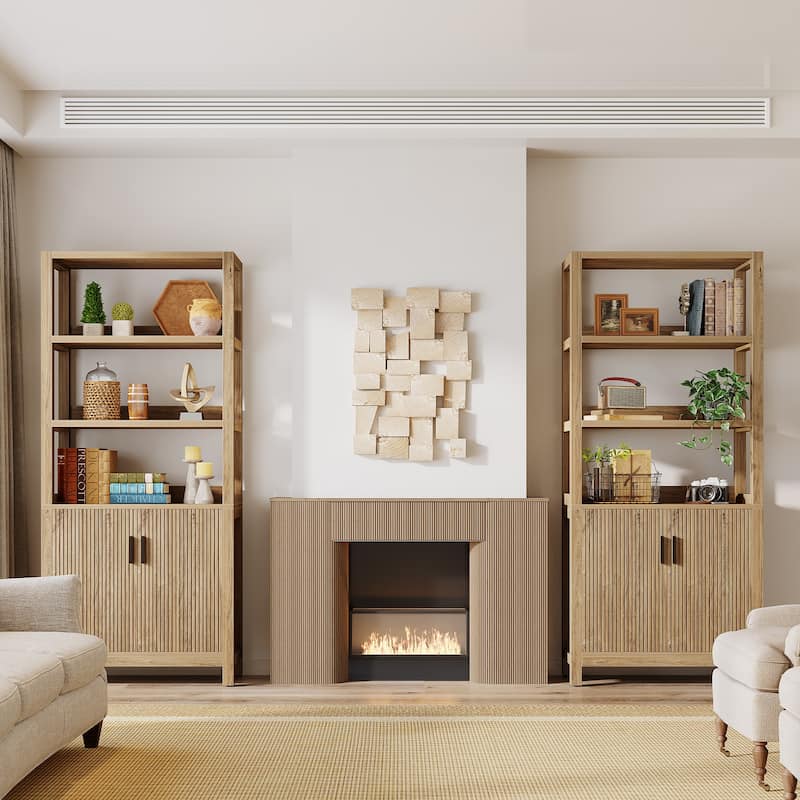 70.9 Inch Tall Bookcase with Storage for Living Room/Home Office - 13.78" D x 31.5" W x 70.9" H