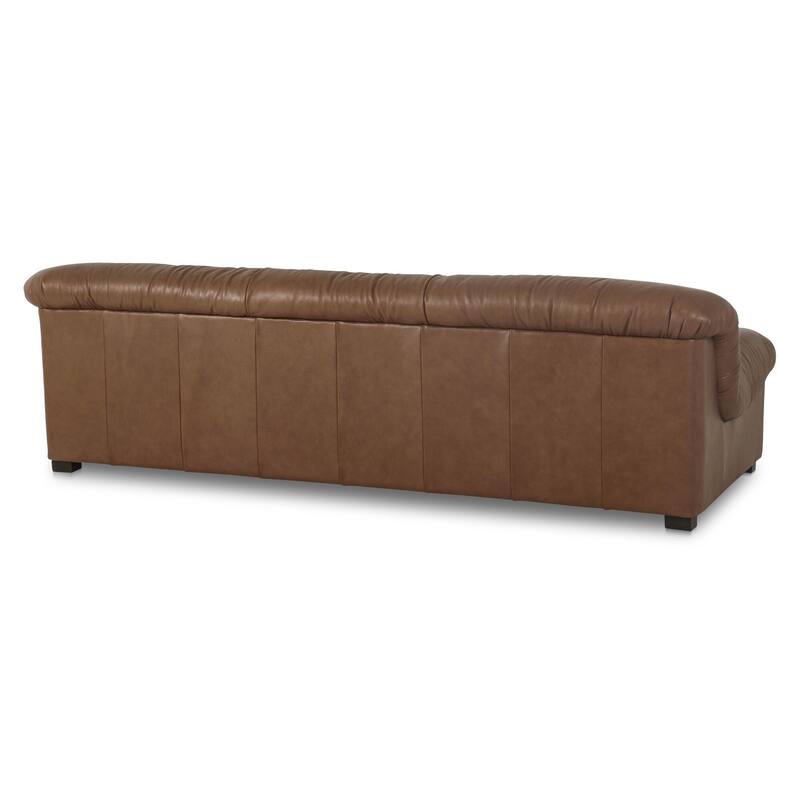 NADAAL STUDIOS Zarek Sofa, Oversized Postmodern Form in Top Grain Leather with Feather-Filled Cushions, Tan