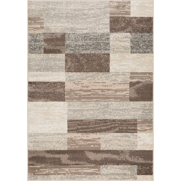 slide 1 of 7, L'Baiet Serena Brown Striped Rug 4' x 6'