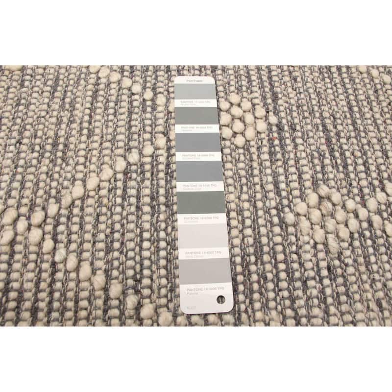 ECARPETGALLERY Braid weave Sienna Grey Wool Rug - 5'0 x 8'6